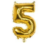 Boland - Número de Globos de Aluminio, tamaño 36 cm, Oro, Globo numérico, número, Globo, Aire, cumpleaños, Aniversario, año de Vida, Fiesta Sorpresa, cumpleaños Infantil, decoración