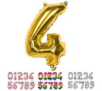 Boland - Número de globos de aluminio, tamaño 36 cm, oro, globo numérico, número, globo, aire, cumpleaños, aniversario, año de vida, fiesta sorpresa, cumpleaños infantil, decoración