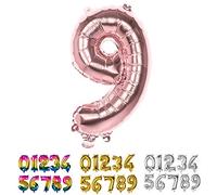 Boland - Número de globos de aluminio, tamaño 36 cm, oro rosa, globo numérico, globo, aire, cumpleaños, aniversario, año de vida, fiesta sorpresa, cumpleaños infantil, decoración