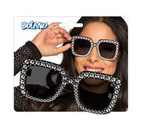 Boland-Partybrille 02631-Gafas adultos, negras con estrás, gafas divertidas, Carnaval, fiesta temática, Halloween, color, talla única (02631)