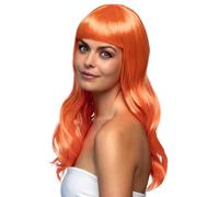 Boland - Peluca Chique, pelo sintético largo y liso con flequillo, peinado, EM, Mundial, accesorio, disfraz, accesorios, fiesta temática, carnaval