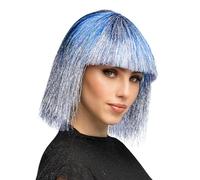 Boland - Peluca Crazy, corte bob con flequillo y purpurina, pelo sintético para carnaval y cosplay, accesorios para disfraces de carnaval