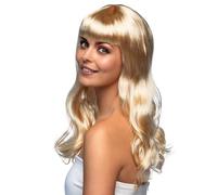 Boland - Peluca Chique, pelo sintético largo y liso con flequillo, peinado, EM, Mundial, accesorio, disfraz, accesorios, fiesta temática, carnaval