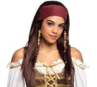 Boland - Peluca de pirata Trinity con diadema y perlas | Peinado de pelo sintético para disfraces de pirata, Carnaval, Halloween y fiestas temáticas