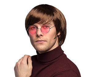 Boland - Peluca John | Peluca corta de pelo sintético marrón con estilo hippie