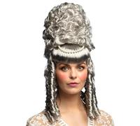 Boland - Peluca Marie-Sophie gris con rizos, pelo sintético, medieval, noble, máscara, carnaval, fiesta temática, fiesta de lema