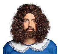 Boland - Peluca Mosquetero | Peluca marrón rizada con barba y bigote