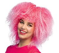 Boland - Peluca neón | Peluca rosa rizada de pelo sintético para festivales y carnaval