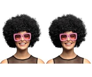 Boland - Peluca rizada para adultos, peinado corto de pelo sintético, peluca para carnaval, halloween y JGA, accesorios para disfraces (Paquete de 2)