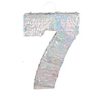 Boland - Piñata de figuras, tamaño 40 x 28 x 8 cm, figura holográfica, número, plata, aniversario, cumpleaños, decoración, juego de fiesta