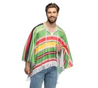Boland - Poncho mexicano en talla única, prenda superior para adultos, disfraz mexicano para festivales, carnaval o fiestas temáticas