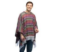 Boland - Poncho mexicano en talla única, prenda superior para adultos, disfraz mexicano para festivales, carnaval o fiestas temáticas
