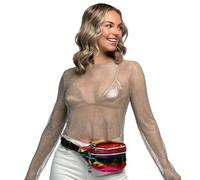 Boland - Riñonera holográfica, retro, accesorio para disfraces, riñonera, accesorio para fiestas, carnaval, fiesta temática