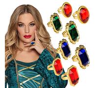 Boland - Set de 8 Anillos Ajustables | Bisutería metálica para rey, princesa y Carnaval