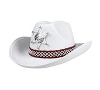 Boland - Sombrero de niño Sheriff junior, estrella plateada, cuerda para sombrero, vaquero, carnaval, fiesta de disfraces, Halloween, fiesta temática, disfraces, teatro