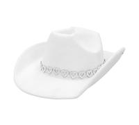 Boland - Sombrero de vaquero Jamie con corazones, sombrero western para fiestas temáticas o carnaval, accesorios para disfraces de carnaval, despedidas de soltero y festivales