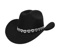 Boland - Sombrero de vaquero Jamie con corazones, sombrero western para fiestas temáticas o carnaval, accesorio para disfraces de carnaval, despedidas de soltero y festivales