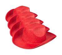 Boland - Sombrero de vaquero para adulto, tamaño estándar, color rojo (4075) (Paquete de 4)