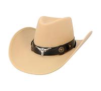 Boland - Sombrero de vaquero Wyatt con cinta, sombrero western para fiestas temáticas, carnaval, accesorios para disfraces de carnaval, despedidas de soltero