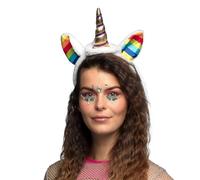 Boland-BOL04249 Tiara Rainbow Diadema con Cuerno y Orejas, color unicornio arco iris, Talla única (Ciao Srl BOL04249)