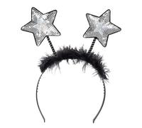 Boland - Tiara estrella con lentejuelas, diadema con plumas, tocado, disfraz, carnaval, fiesta temática, Nochevieja