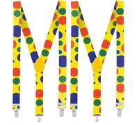 Boland - Tirantes, 1 pieza, spandex, goma, hebilla metálica, parche de cuero, tirantes, motivo, disfraz, disfraz, fiesta de disfraces, carnaval (Paquete de 2)