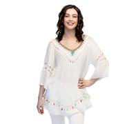 Boland - Túnica boho, blusa para mujer, top para carnaval, verano o para el día a día, camisa para look ibicenco