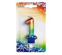 Boland - Vela de números, número de vela, vela para tartas en forma de globo de aluminio, decoración, cumpleaños, aniversario