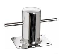 Bolardo de amarre de acero inoxidable de 60 mm, tacos de cubierta marina para diseño de poste de Sansón, hardware de acoplamiento de barco, acabado plateado para muelles para muelles marinas