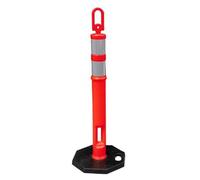 Bolardo de barrera duradero for entradas de vehículos: barrera reflectante de parada de tráfico for sitios de construcción y gestión de estacionamientos(1pcs)