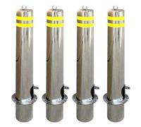 Bolardo de Bloqueo de Espacio, Poste de Advertencia de Bolardo con Bandas Reflectantes, metal Bolardo de estacionamiento resistente para carriles de calle de comunidades(Yellow - 4 PCS)