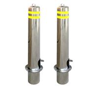 Bolardo de Bloqueo de Espacio, Poste de Advertencia de Bolardo con Bandas Reflectantes, metal Bolardo de estacionamiento resistente para carriles de calle de comunidades(Yellow - 2 PCS)