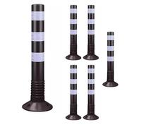 Bolardo de bloqueo para plazas de aparcamiento, Conos de seguridad for señalización vial con banda reflectante, multicolor, paquetes múltiples(Black,6 pack)