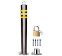 Bolardo de estacionamiento extraíble de Acero Inoxidable - Poste de Seguridad Resistente for automóviles, estacionamientos y Obras de construcción - Uso Industrial, Comercial y Privado