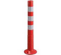 Bolardo de estacionamiento resistente con collares reflectantes para entrada privada, lote comercial y seguridad en la calle