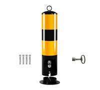 Bolardo de seguridad amarillo extraíble, poste de acero con cerradura y tira reflectante, barrera de acero resistente para entradas de vehículos, ideal para estacionamientos, entradas