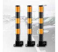 Bolardo de Seguridad, Bolardo de Bloqueo de Espacio para Estacionamiento de Automóviles Bloqueable, para Aparcamiento, Escuelas, Intersecciones(Black - 3pcs)