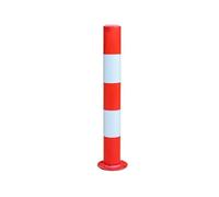 Bolardo de seguridad de acero con cinta reflectante para protección de entradas y zonas de tráfico