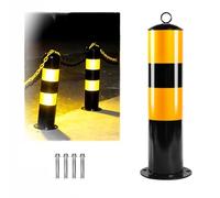 Bolardo de seguridad de alta resistencia, barrera de estacionamiento fija con reflectores nocturnos, poste de seguridad de tubo metálico de 2,5 mm de grosor, para barreras de entrada(H-75CM)