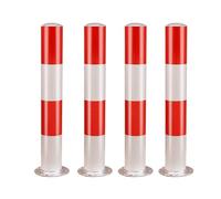 Bolardo De Seguridad De Alta Visibilidad, Poste Reflectante Para Barreras De Tráfico, Poste De Advertencia Tipo Columna, Para Uso Exterior(Red-4pcs,7.6 * 75cm/3 * 29.5in)