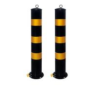 Bolardo de Seguridad Extraíble, Barrera de Estacionamiento, Bolardo Entrada Seguridad Poste, con Pernos de Anclaje, para Aceras de Comunidades(Yellow-2pcs,80 * 11cm/31.5 * 4.3in)