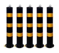 Bolardo de Seguridad Extraíble, Barrera de Estacionamiento, Bolardo Entrada Seguridad Poste, con Pernos de Anclaje, para Aceras de Comunidades(Yellow-5pcs,80 * 11cm/31.5 * 4.3in)