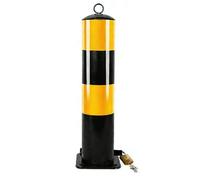Bolardo de seguridad extraíble con cerradura y llave universal, poste de acero resistente con tira reflectante y argolla para colgar, barreras vehiculares duraderas y seguras(H-50CM)