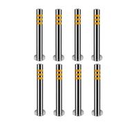 Bolardo de Seguridad Paquete De 8 Bolardos De Seguridad Para Estacionamiento, Postes De Tráfico De Acero Inoxidable Con Pernos De Anclaje Para Uso Residencial Y Comercial(23.7x3.5 in)