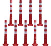 Bolardo de seguridad para estacionamiento, poste demarcador de tráfico para construcción de carreteras en estacionamientos, bolardo de conos de precaución flexibles de PU con collares reflec