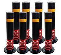 Bolardo de seguridad plegable con cerradura de 8 piezas para control de tráfico, barrera de estacionamiento, poste de tráfico retráctil para control de entrada y gestión de seguridad