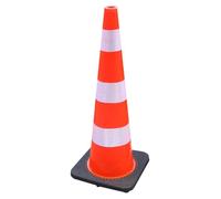 Bolardo de tráfico con base desmontable - Cono de carretera de PVC de alta visibilidad con base de goma(90cm)