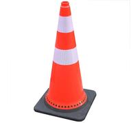 Bolardo de tráfico con base desmontable: cono de carretera de PVC de alta visibilidad for entradas de acceso, estacionamiento y control de multitudes(70cm)