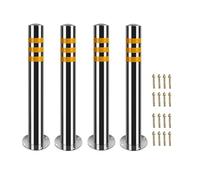 Bolardo De Tráfico De Acero Inoxidable 304, Poste De Seguridad Fijo Reflectante Para Control De Acceso De Vehículos, Estacionamientos Y Comunidades Comerciales(23.7x2.5 in)