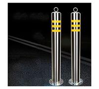 Bolardo de tráfico de acero inoxidable: poste de barrera de estacionamiento reflectante for mayor seguridad en la entrada y la carretera.(2pack/23.6)